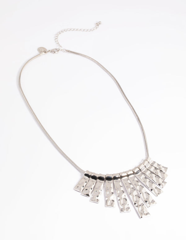 Silver Molten Spray Pendant Necklace