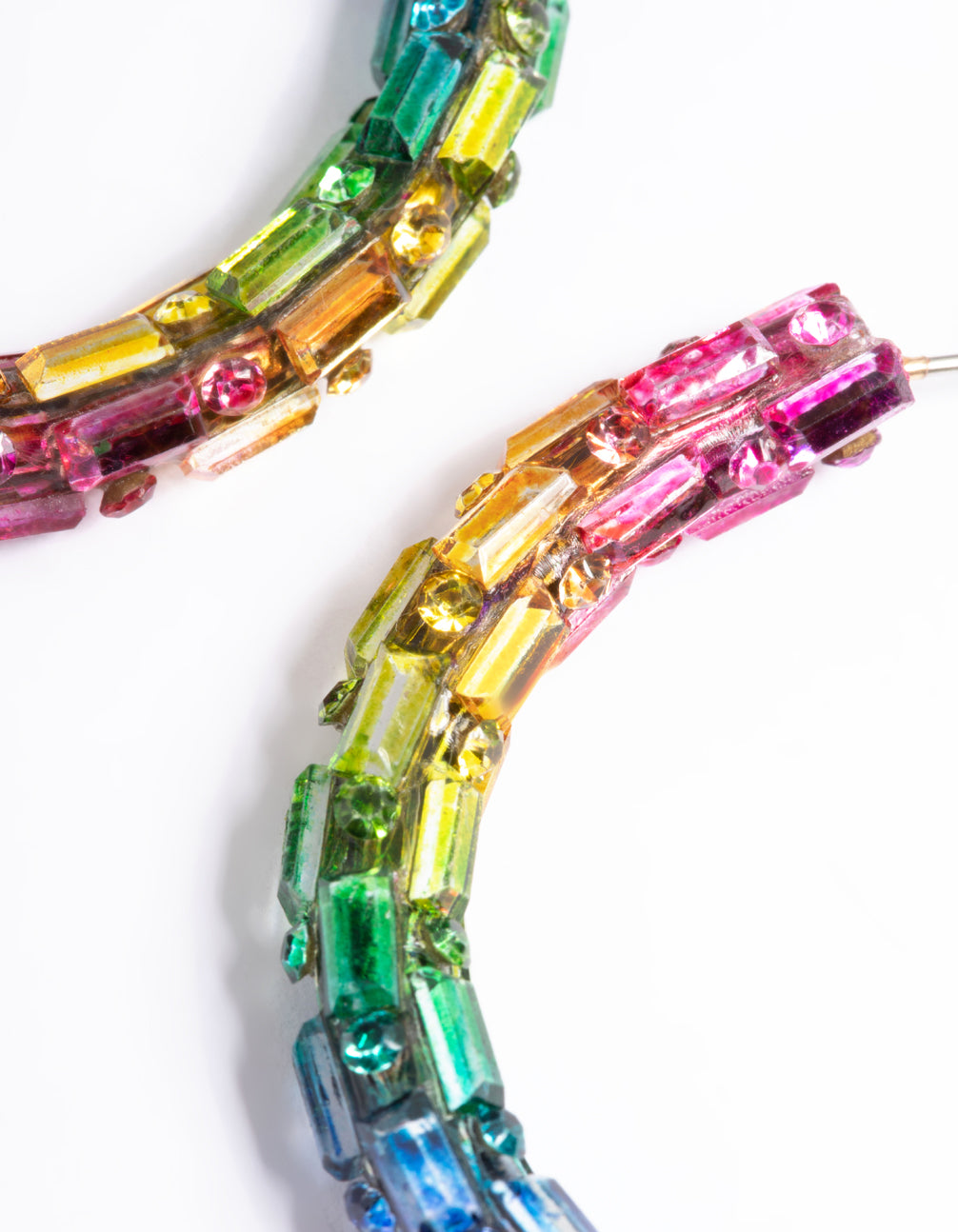 Gold Diamante Mix Hoop Earrings