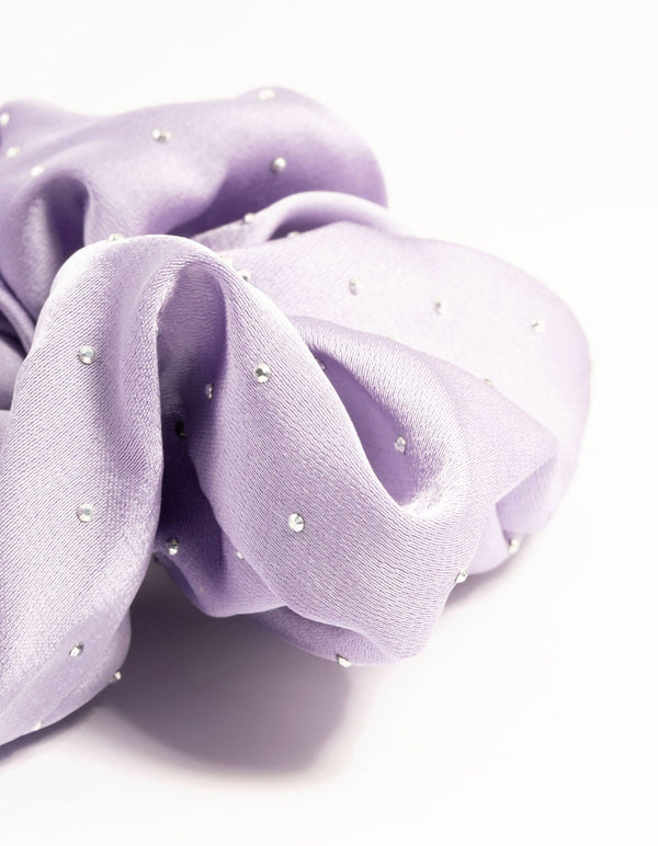 Lilac Diamante Scrunchie