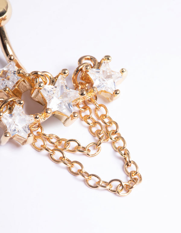 Gold Plated Surgical Steel Grand Star Belly Ring