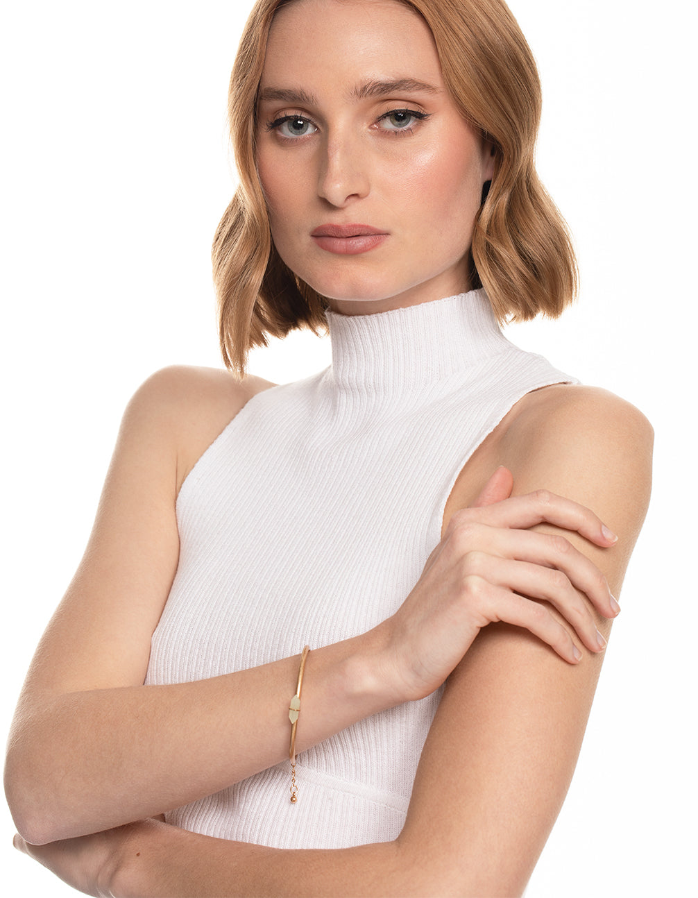 Worn Gold Green Shard Cuff Bracelet