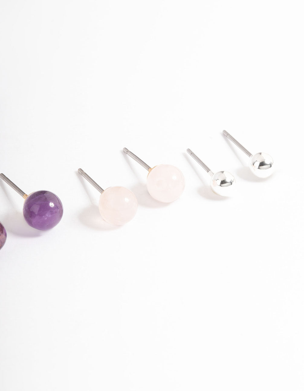 Mixed Metal Graduated Ball Stack Earring Pack