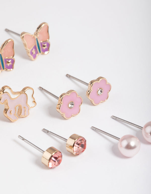Kids Unicorn Garden Stud Earrings 6-Pack