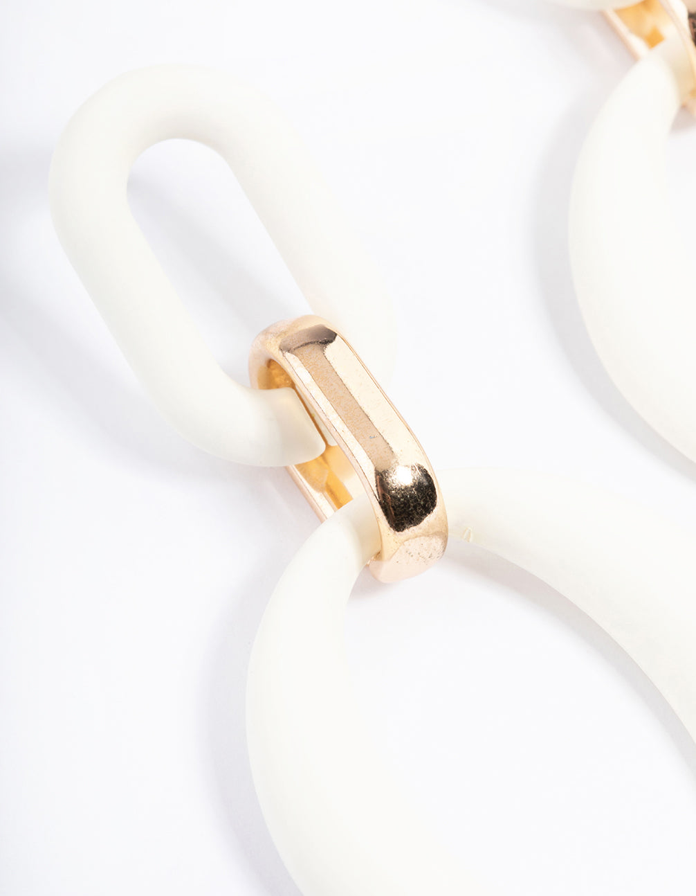 Gold Rubber Coated Link Drop Earrings