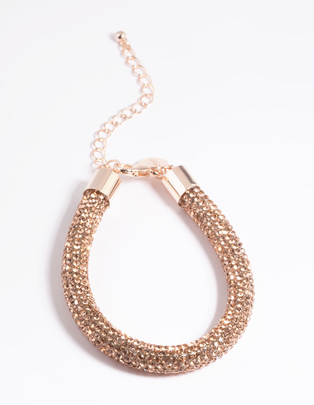 Rose Gold Skinny Diamante Tube Bracelet