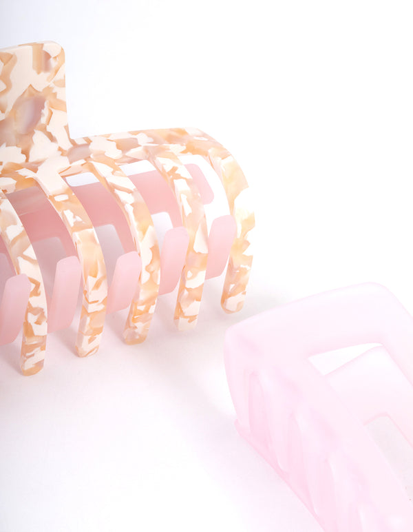 Blush Acrylic Tortoiseshell & Matte Claw Pack