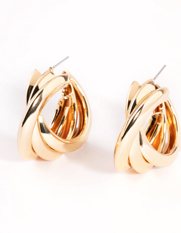 Gold Trio Hoop Earrings