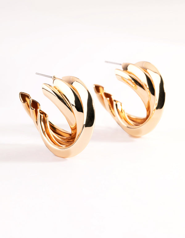 Gold Trio Hoop Earrings
