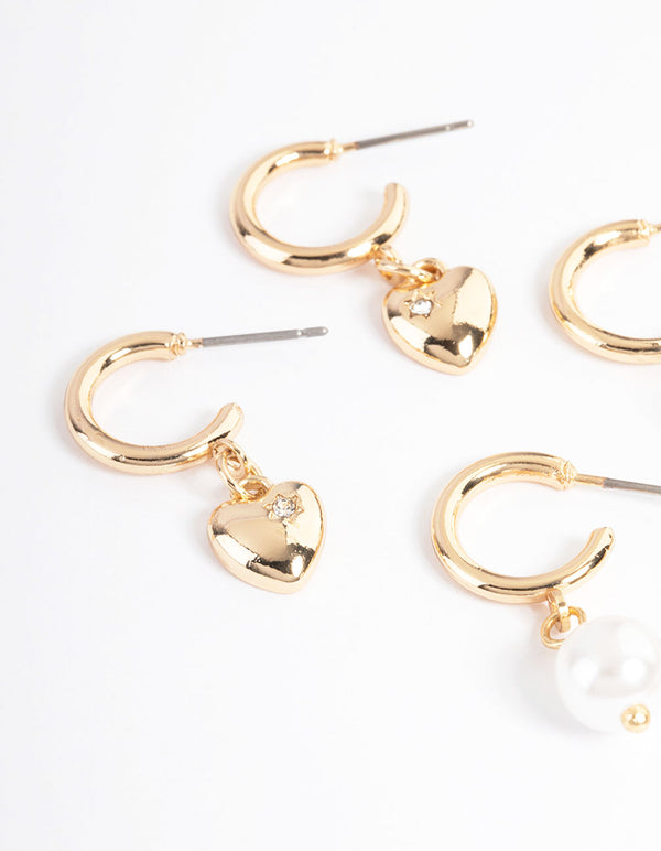 Black Heart Camo Huggie Earrings Pack