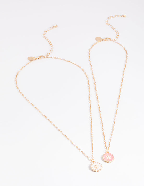 Gold Happy Flower Necklace Pack