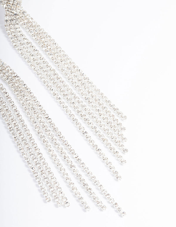 Silver Statement Strand Twist Drop Earrings