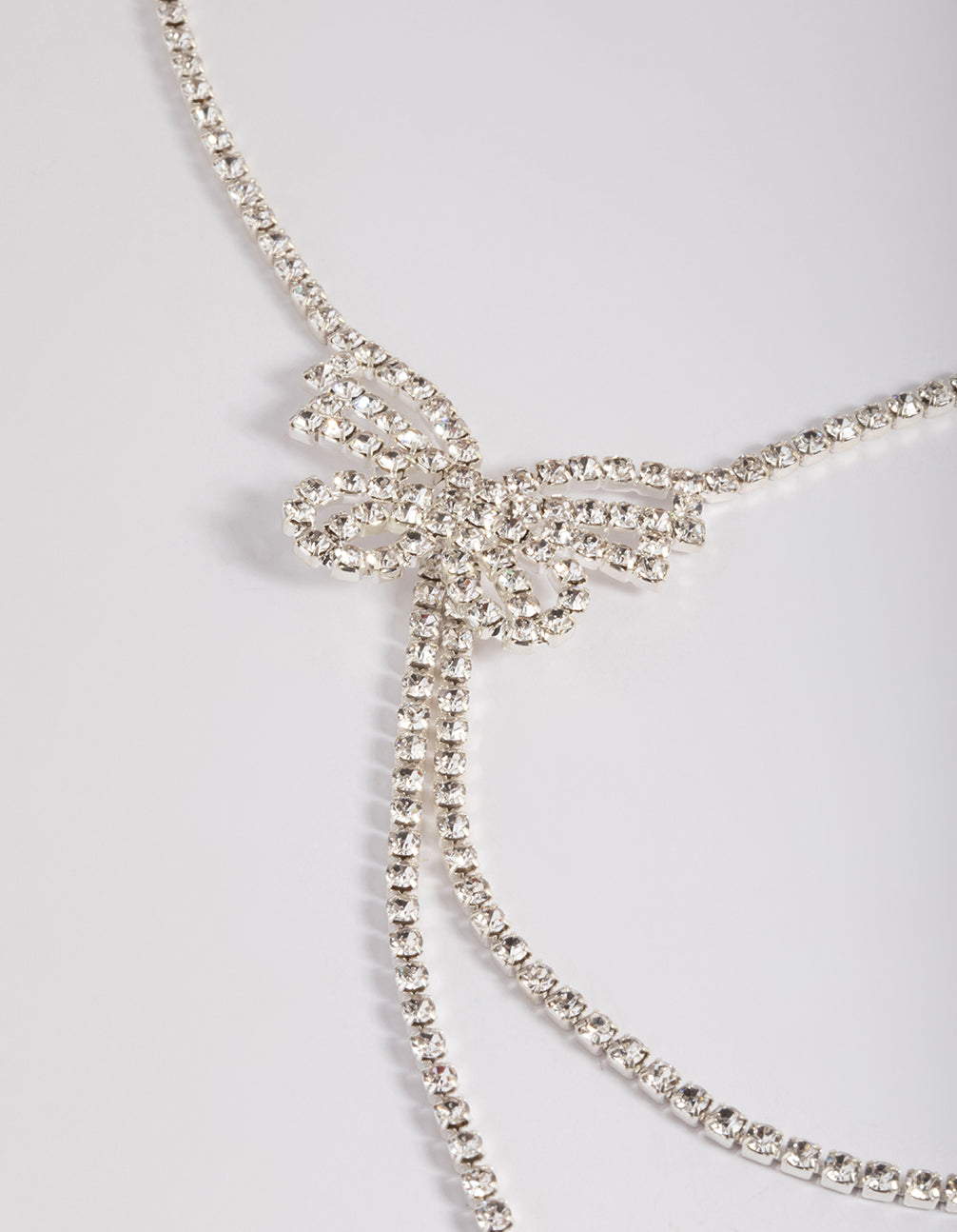 Silver Diamante Butterfly Drop Choker