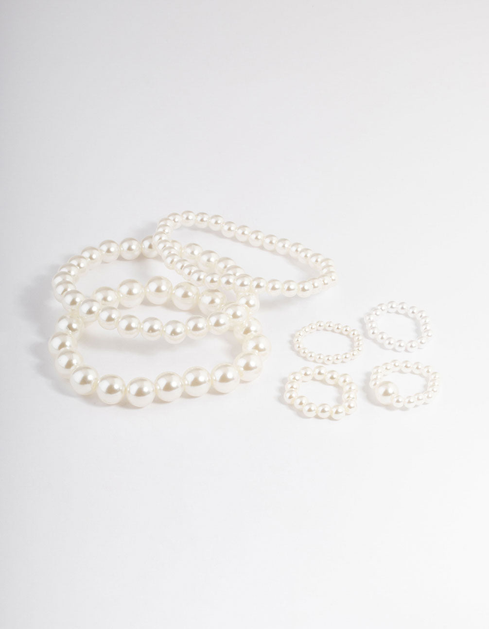 Acrylic Mixed Pearl Bracelet & Ring Set
