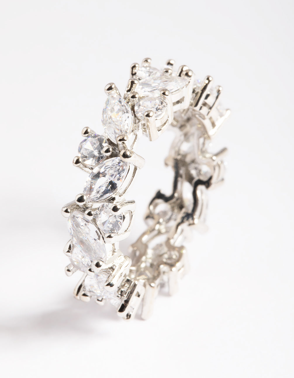 Silver Cubic Zirconia Vine Band Ring