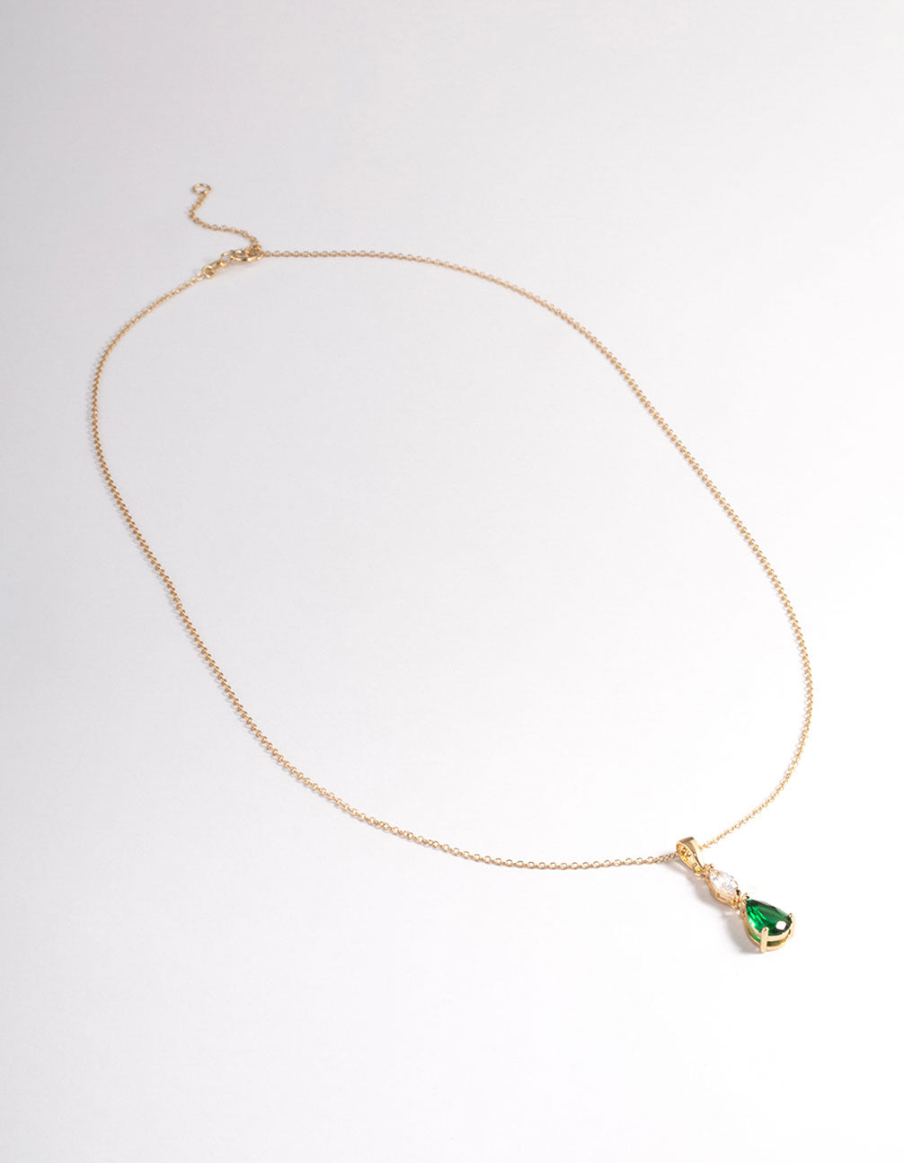 Gold Plated Sterling Silver Marquise & Pear Pendant Necklace