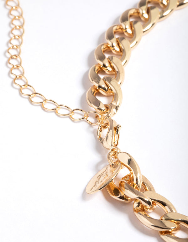 Gold Mixed Diamante Butterfly Charm Necklace