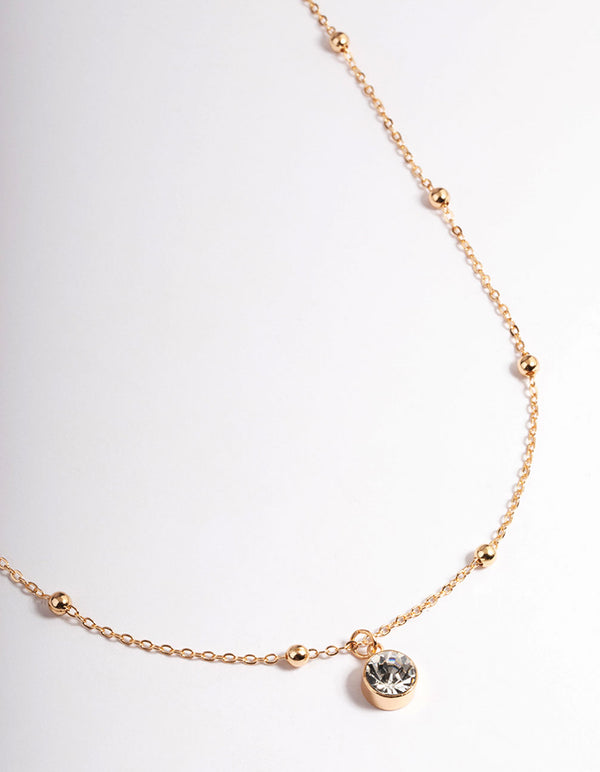 Gold Diamante Satellite Chain Necklace