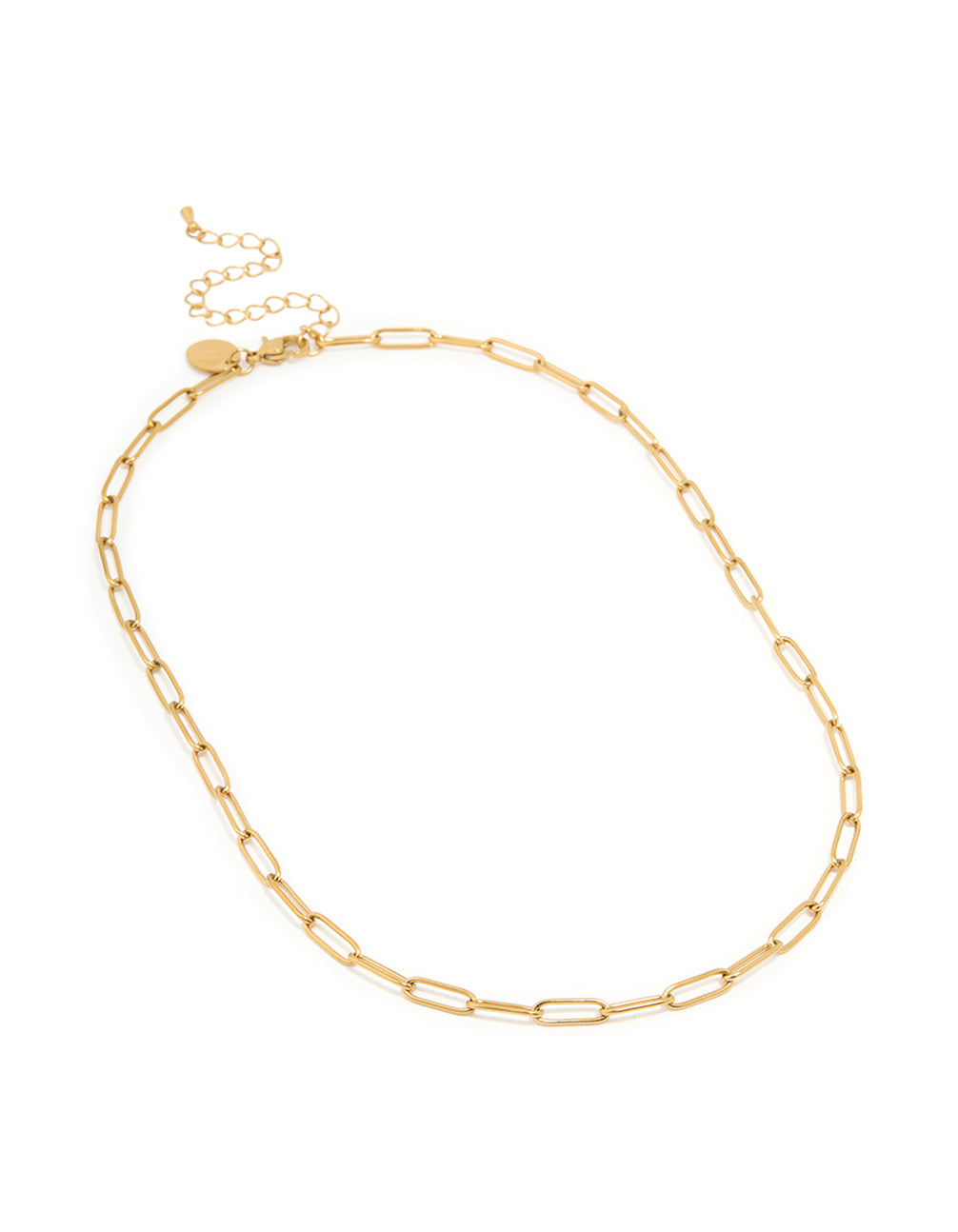 Waterproof Gold Plated Stainless Steel Open Oval Link Necklace