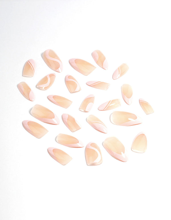 Pink Swirl Press On Nails