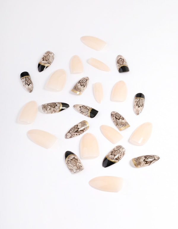 Neutral Lace Press On Nails
