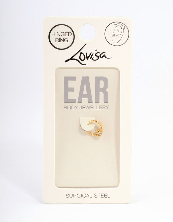 Gold Plated Surgical Steel Evil Eye Clicker Ring