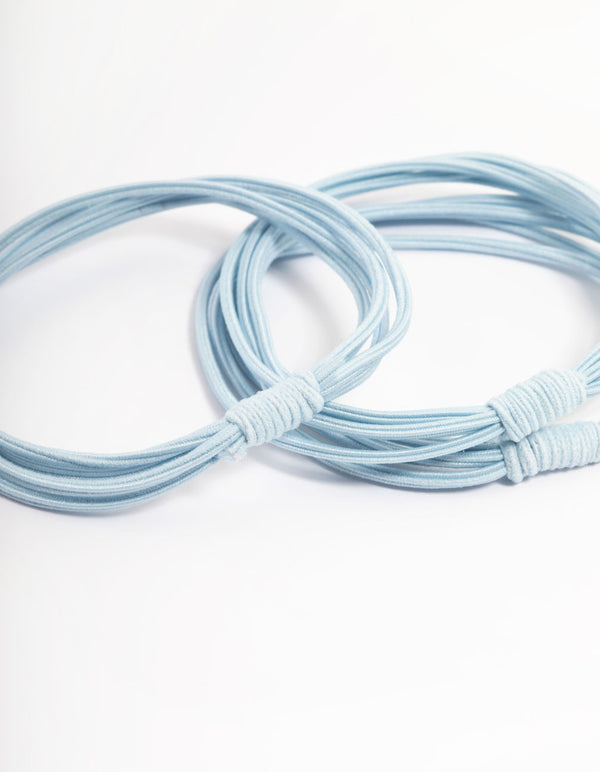 Blue Fabric Hair Tie Pack