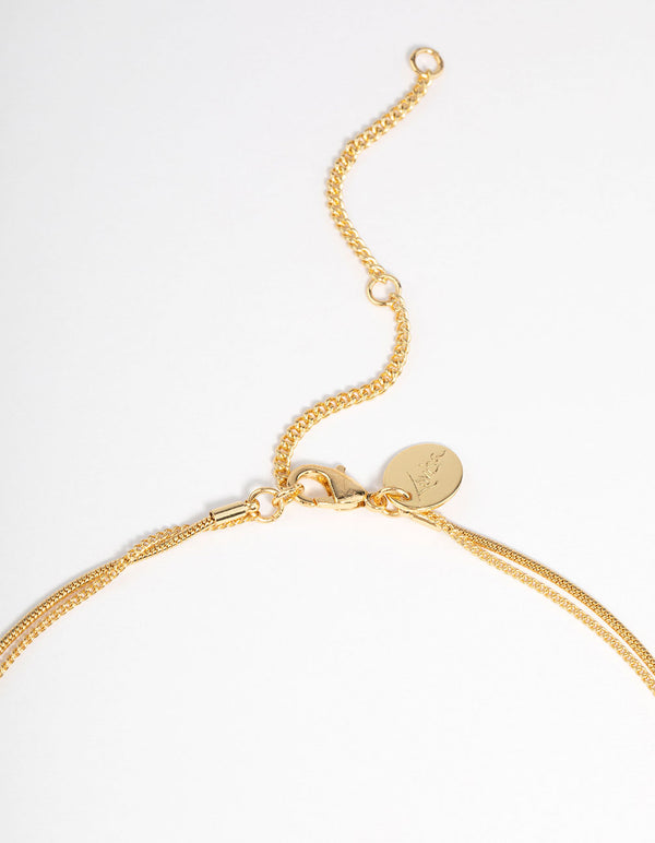 Gold Plated Amazonite Mini Shard Layer Necklace