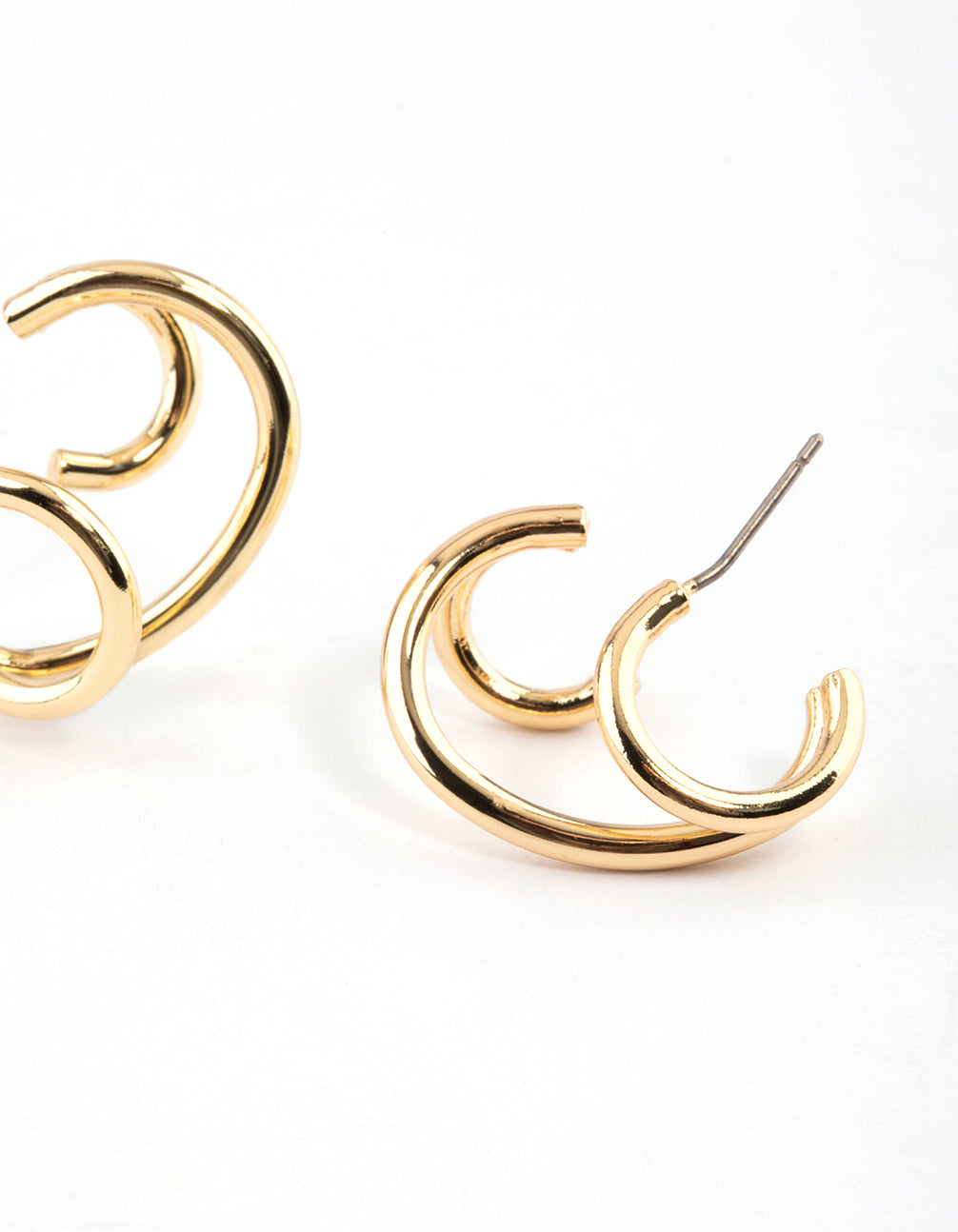 Gold Plated Hoop Layer Cuff Earrings