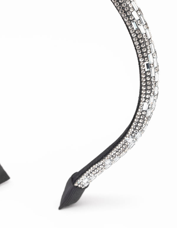 Silver Rectangle Diamante Headband
