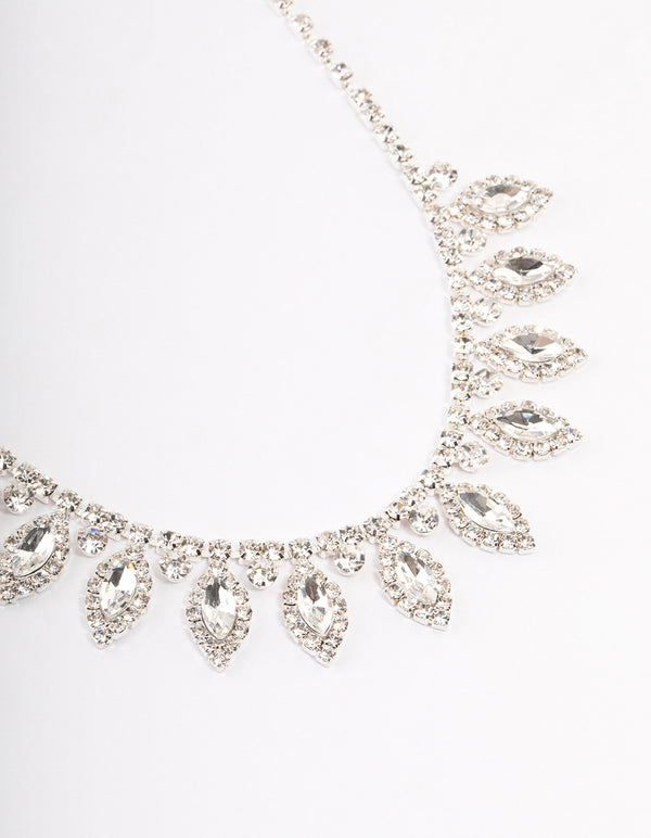Silver Ice Crystal Diamante Hair Drape