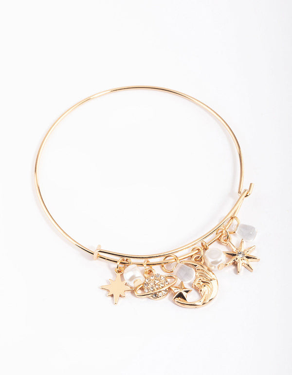 Gold Pearl & Celestial Bangle