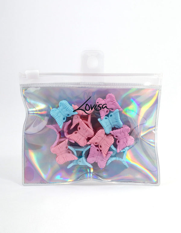 Kids Multi-Coloured Butterfly Claw Clip Pack