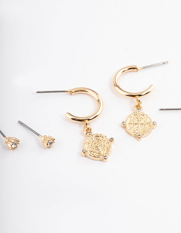 Gold Sun & Star Earring Pack