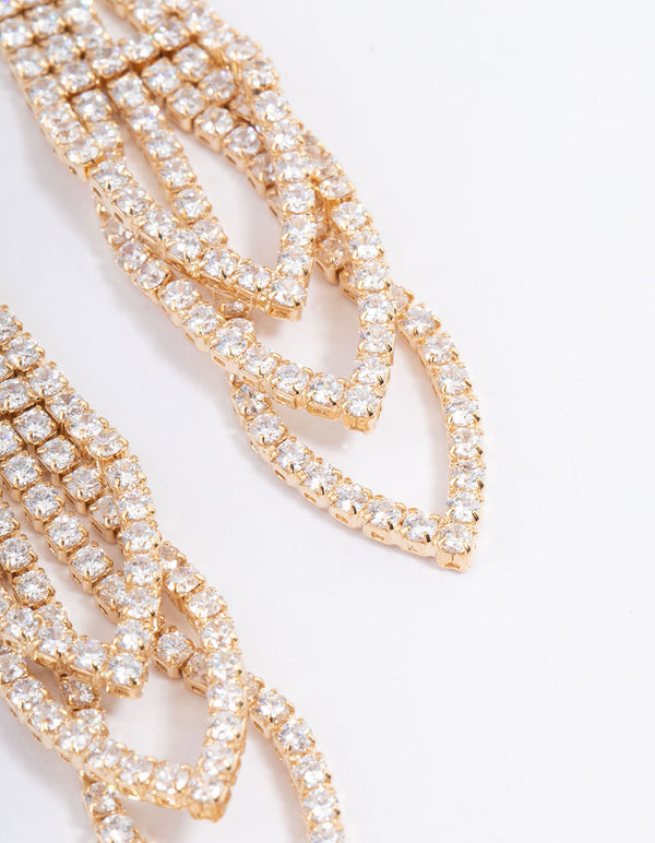 Gold Graduated Loop Cupchain Earrings