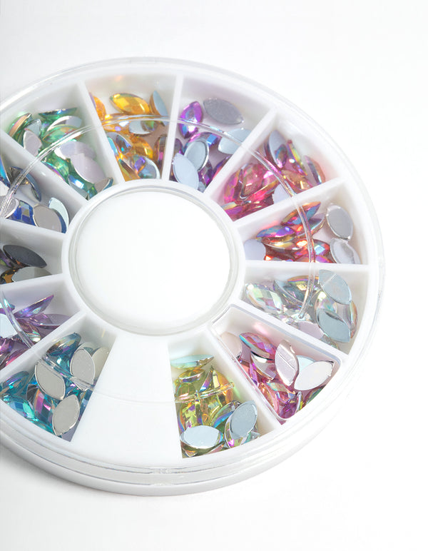 Mixed Clear Marquise Gems Press On Nail Kit