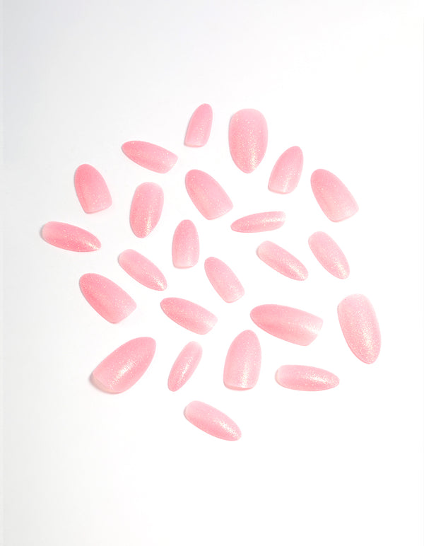 Plastic Pink Press On Nails