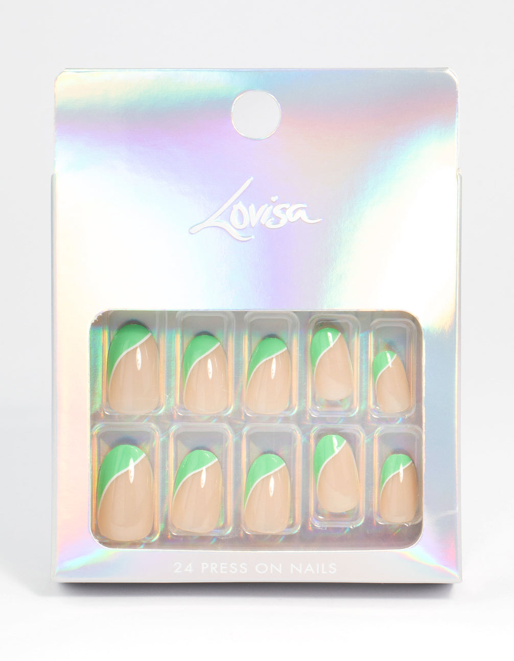 Plastic Two Tone Mint Tips Press On Nails