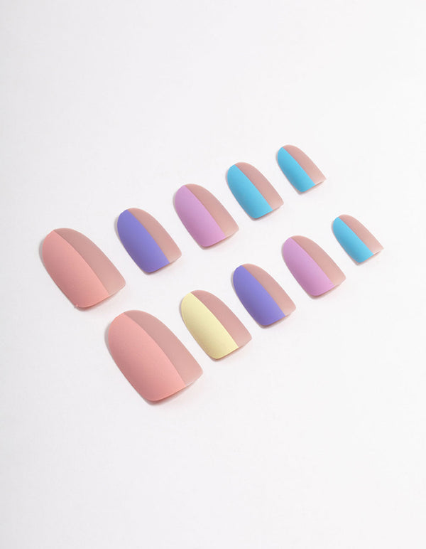 Plastic Two Tone Half Press On Nails