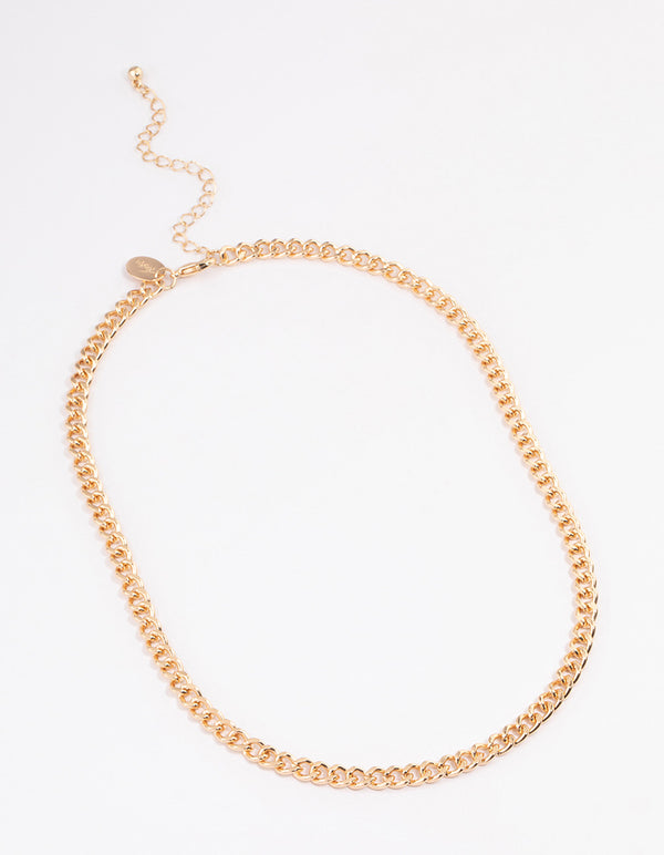 Gold Curb Chain Necklace