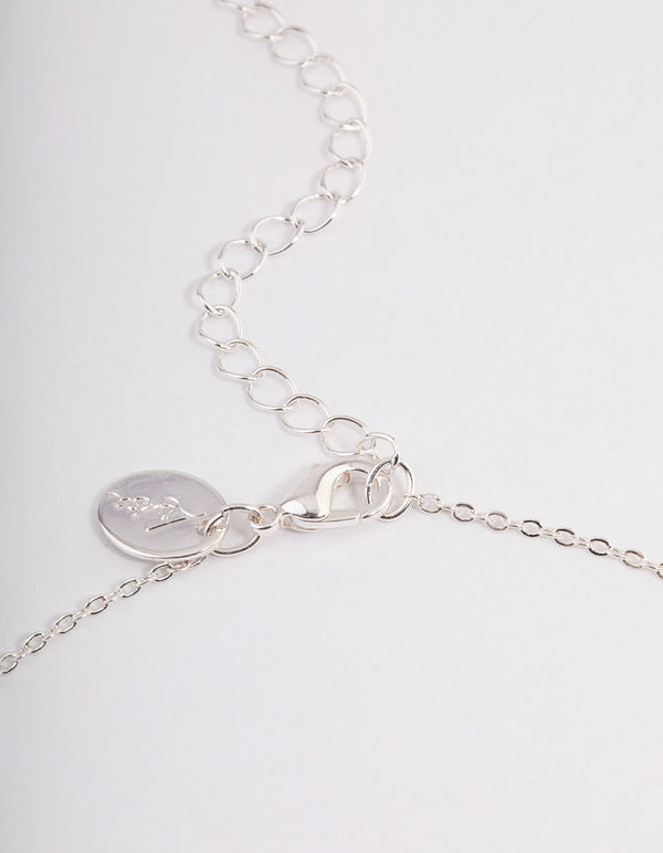Silver Cubic Zirconia Dainty Chain Necklace