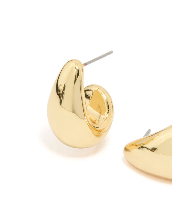 Gold Plated Bubble Drop Stud Earrings
