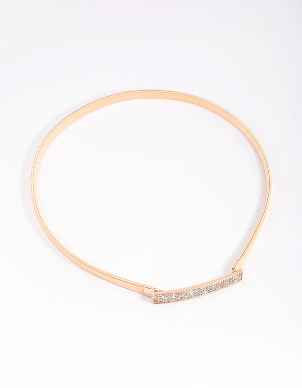 Gold Diamante Buckle Stretch Belt