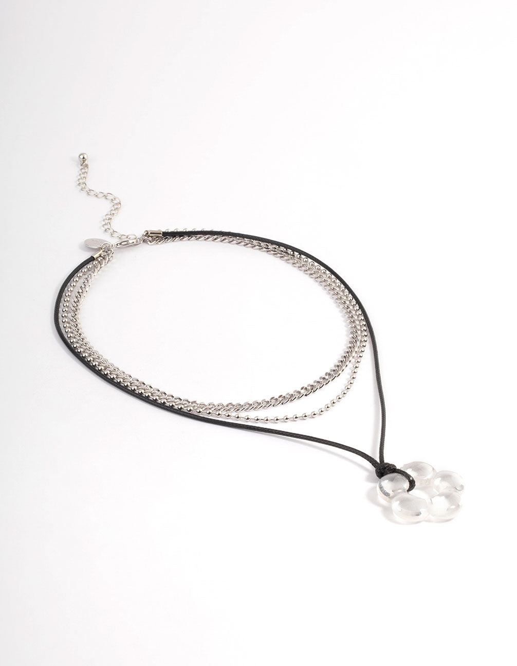 Silver Acrylic Flower Necklace