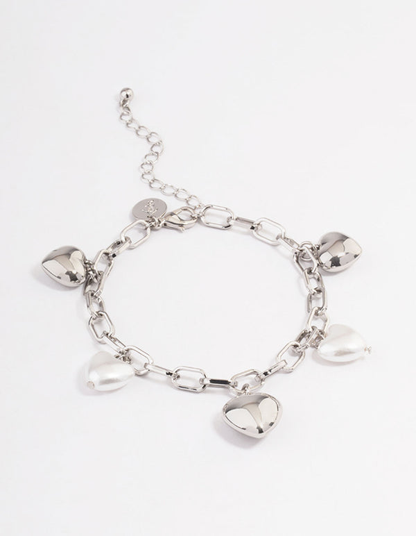 Silver Puffy Heart Bracelet