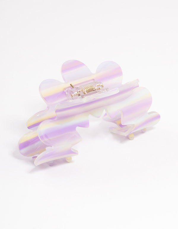Plastic Purple Curved Cut Out Claw Clip
