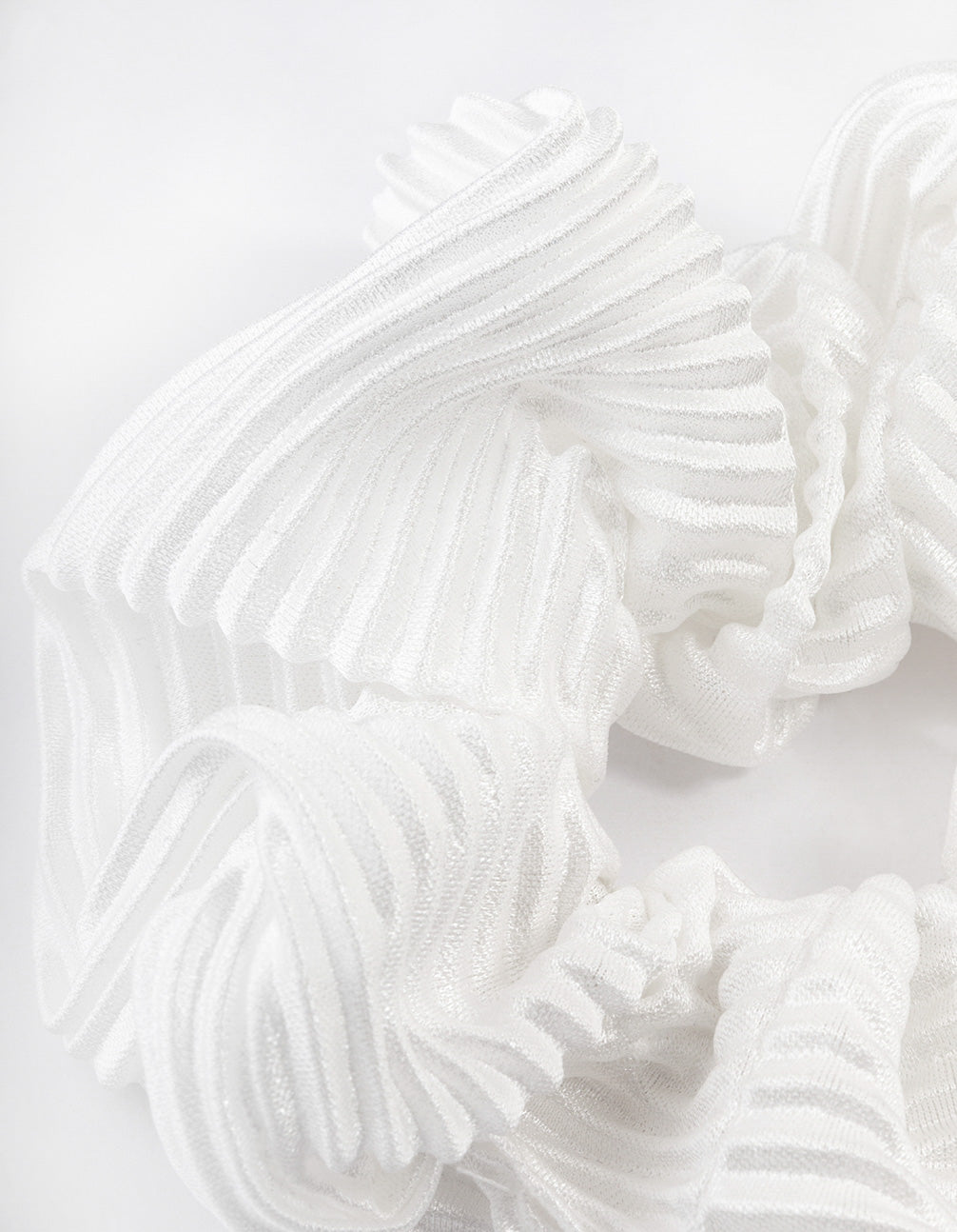 Cream Fabric Plisse Scrunchie