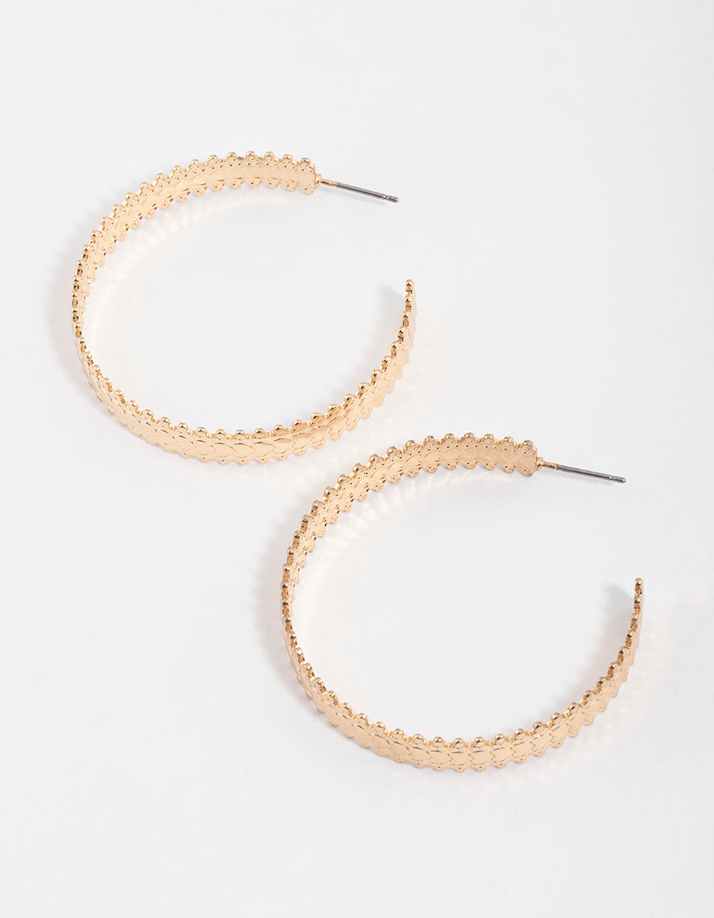 Gold Molten Stamp Hoop Earrings