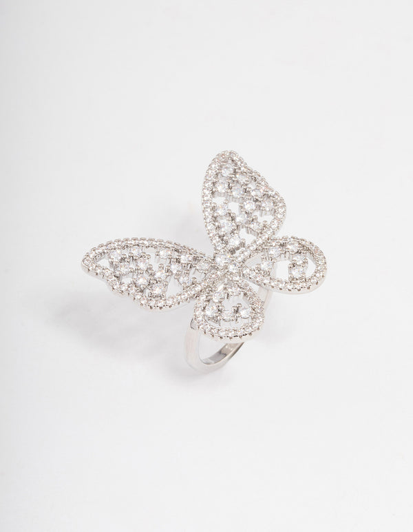 Silver Statement Butterfly Cocktail Ring