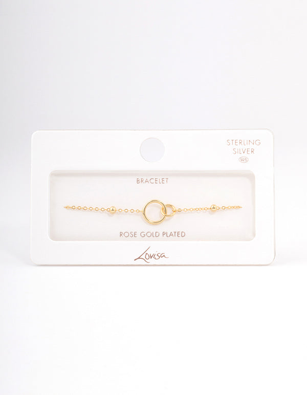 Gold Plated Sterling Silver Linked Circle Bracelet