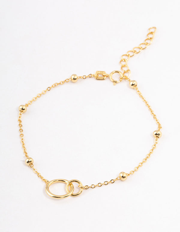 Gold Plated Sterling Silver Linked Circle Bracelet